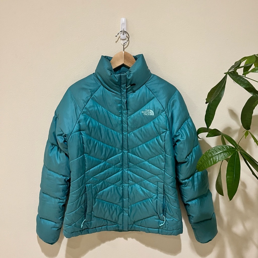 The North Face Womens 550 Teal Puffer Jacket Size M